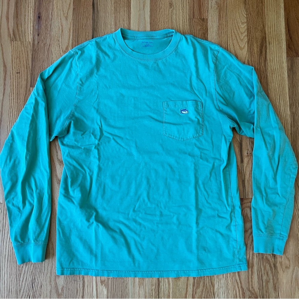 Southern Tide Aqua Long Sleeve Tee